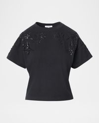 Kelly Boxy Beaded Floral Tee