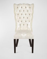 Pantages Damask Dining Chair, Ivory