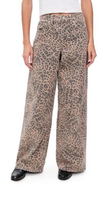 Z Supply Marli Denim Leopard Pants Desert Tan 27