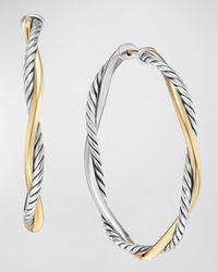 Petite Infinity Hoop Earrings in Silver and 14K Gold, 4mm, 1.65"L