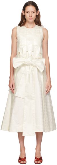 SUPER YAYA Off-White Linda Beatrice Midi Dress