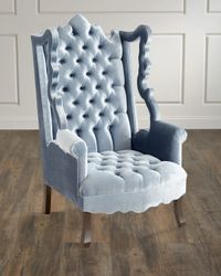 Isabella Tufted Velvet Cut-Out Wing Chair