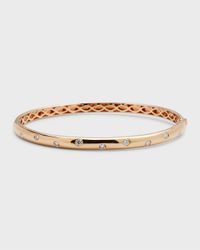 18k Rose Gold 9-Diamond Oval Bangle