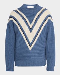 Men's Journey Wool Jacquard V-Style Crewneck Sweater