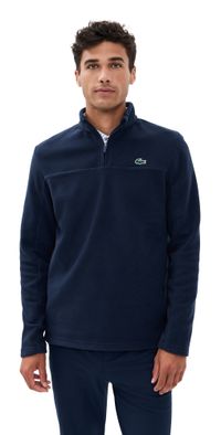 Lacoste Polar Fleece Quarter Zip Navy Blue XL