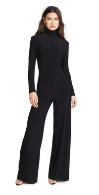 Norma Kamali Long Sleeve Turtleneck Jumpsuit Black XXS