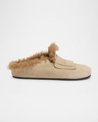 Les Mocassin Suede Mules