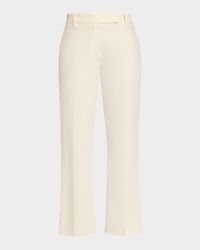 Stretch Cotton Gabardine Kickflare Ankle Cigarette Pants