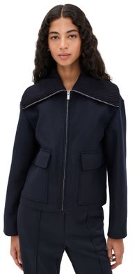 Theory Cozy Collared Jacket Navy M