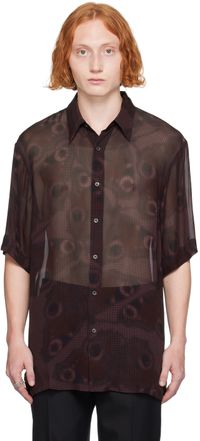Dries Van Noten Burgundy Graphic Shirt