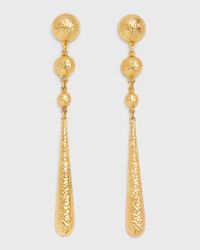 Hammered Dangle Earrings, 5"L