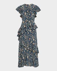 Amaia Cascading Ruffle Midi Dress