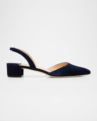 Aspro Suede Slingback Ballerina Pumps