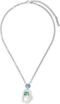 JIWINAIA SSENSE Exclusive Kids Silver '100% Effort' Necklace