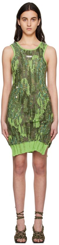 Andersson Bell Khaki Grunge Minidress