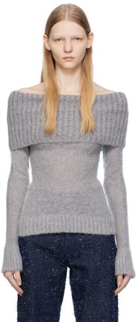 Elleme Pull gris à épaules dénudées