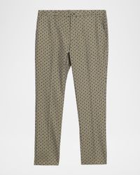 Men's Medallion Jacquard Flat-Front Trousers