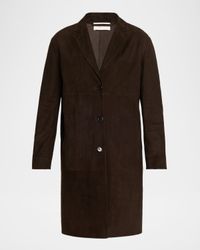 Babilonia Suede Belted Single-Breasted Coat