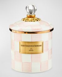 Rosy Check Enamel Canister, Small