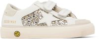 Golden Goose Kids White & Silver May School Sneakers
