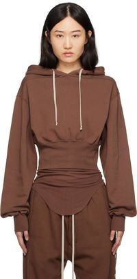 Rick Owens DRKSHDW Brown Porterville Tatlin Hoodie