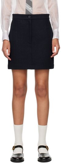 Thom Browne Navy Jacquard Miniskirt