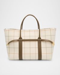 Ghiera Plaid Cashmere Belt Tote Bag