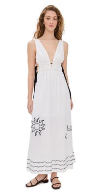 Dress To Iara Embroidered Maxi Dress Off White M
