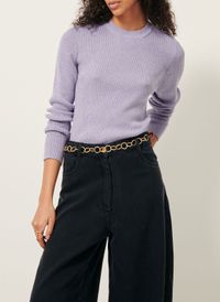 Sessun - Pull ajusté en coton - Taille L - Violet