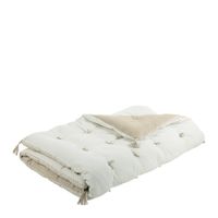 Blanc D'ivoire - Futon mattéo en velours de coton et lin - Taille 80x180 - Blanc