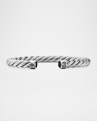6mm Men's Cable Cuff Bracelet in Silver