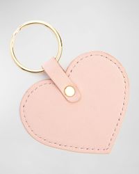 Monogrammed Leather Heart-Shaped Key Chain