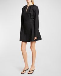 Eileen Fit-Flare Zip-Up Mini Dress