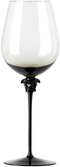 Versace Black Rosenthal Medusa Lumière Red Wine Glass