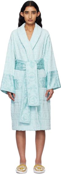 Versace Underwear Blue 'I Heart Baroque' Bathrobe