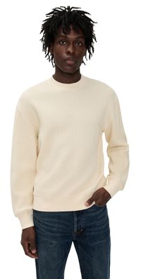Madewell Waffle-Knit Sweatshirt Antique Cream S