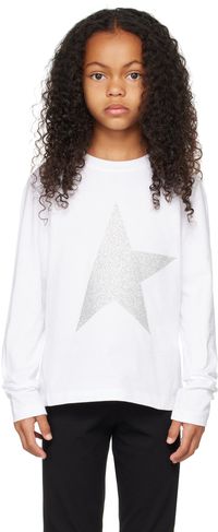 Golden Goose Kids White Star Long Sleeve T-Shirt