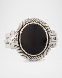 Men's Sterling Silver and Black Onyx Signet Ring