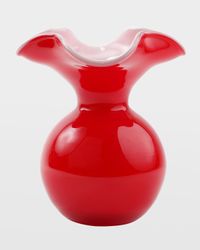 Hibiscus Glass Red Small Fluted Vase