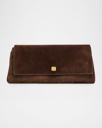 Audrey Flap Suede Clutch Bag