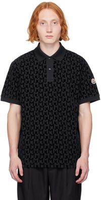 Moncler Navy Monogram Polo