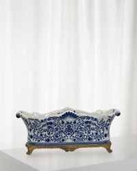 Blue and White Planter