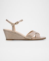 Dayna Metallic Crisscross Wedge Sandals