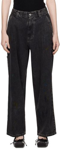 Maison Margiela Jean noir à effet à éclaboussures de peinture