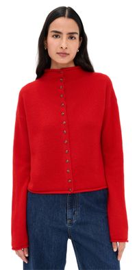 Alex Mill Taylor Cardigan in Cashmere Scarlet XL