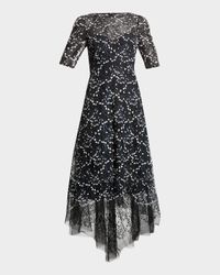 3D Lace High-Low Cocktail Dress