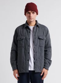 Hartford - Surchemise matelassée col classique en laine - Taille XL - Gris