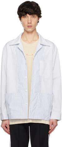 Maison Margiela White & Blue Stripe Shirt