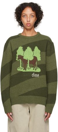 Dime Green Jacquard Sweater