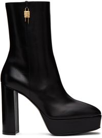 Givenchy Bottes noires à plateforme et à cadenas à logo